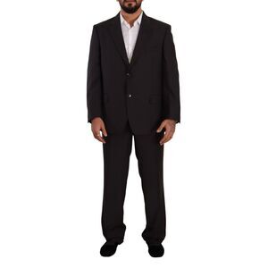 Domenico Tagliente Gray Polyester Single Breasted Formal Men's Suit